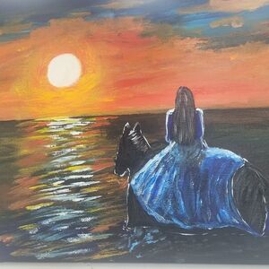Serene Sunset Equestrian Canvas Art